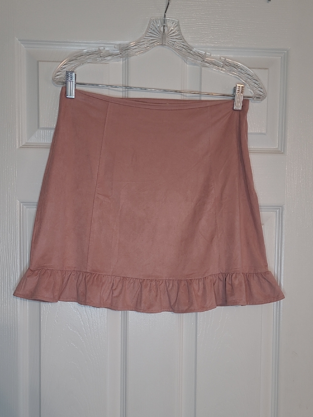 Women's Pink Ruffle Hem A-Line Skirt